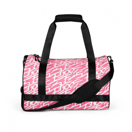 Motif 100 - 100mph (G1) Wt_on_Pink Print Gym Bag