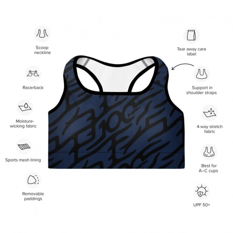 - Motif 100 - 100mph Sports Bra (Navy Print)