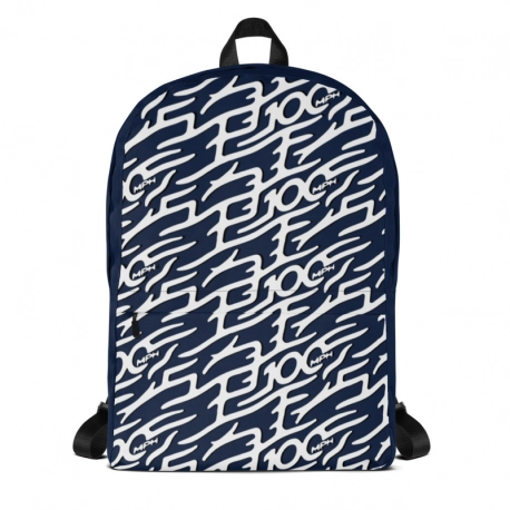 - Motif 100 - 100mph (G1) Wt on Navy Print Backpack