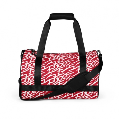 - Motif 100 - 100mph (G1) Wt on Red Print Gym Bag