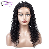 Cranberry Hair 4x4 Closure Wig Brazilian Hair Deep Wave Wig 100% Remy Hair Lace Front Human Hair Wigs Black 10-24 Inches For Wom