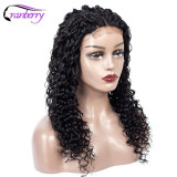 Cranberry Hair 4x4 Closure Wig Brazilian Hair Deep Wave Wig 100% Remy Hair Lace Front Human Hair Wigs Black 10-24 Inches For Wom
