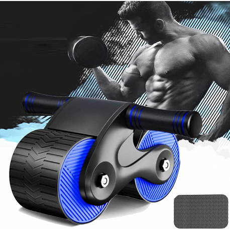 Springback Wheels Roller Domestic Abdominal Exerciser for Training with Knee Mat