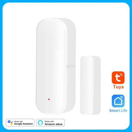 Smart WiFi Window Sensor Magnetic Alarm Sensor Standalone Magnetic Sensor Works with Alexa Google Home