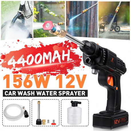 High Pressure Car Washer Gun 120-200W 12/24V Cordless Handheld Auto Spray
