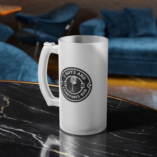 Frosted Glass Beer Mug - Right Hand