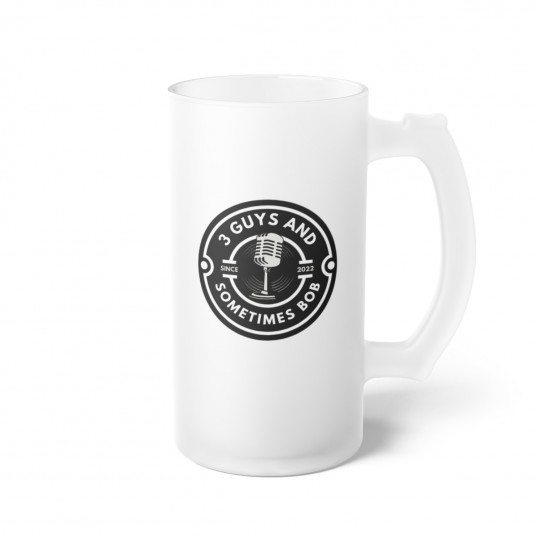 Frosted Glass Beer Mug - Left Handed