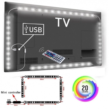 TV Background Lighting With USB IR Controller