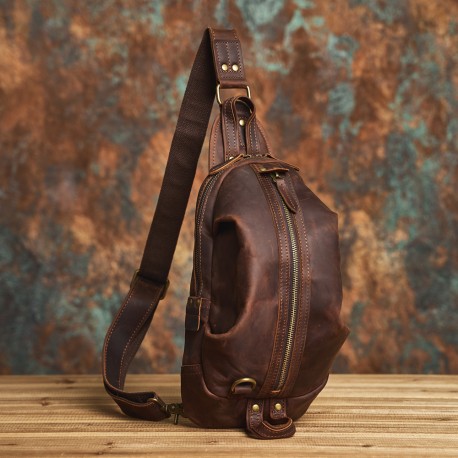 Genuine leather men vintage shoulder bag, crossbody bag
