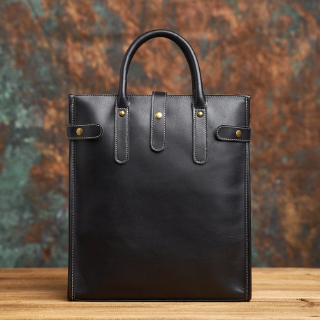 Genuine leather vintage men handbag, business office bag