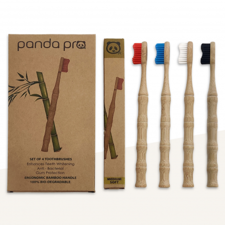 Natural Bamboo Toothbrushes (4 Pack)