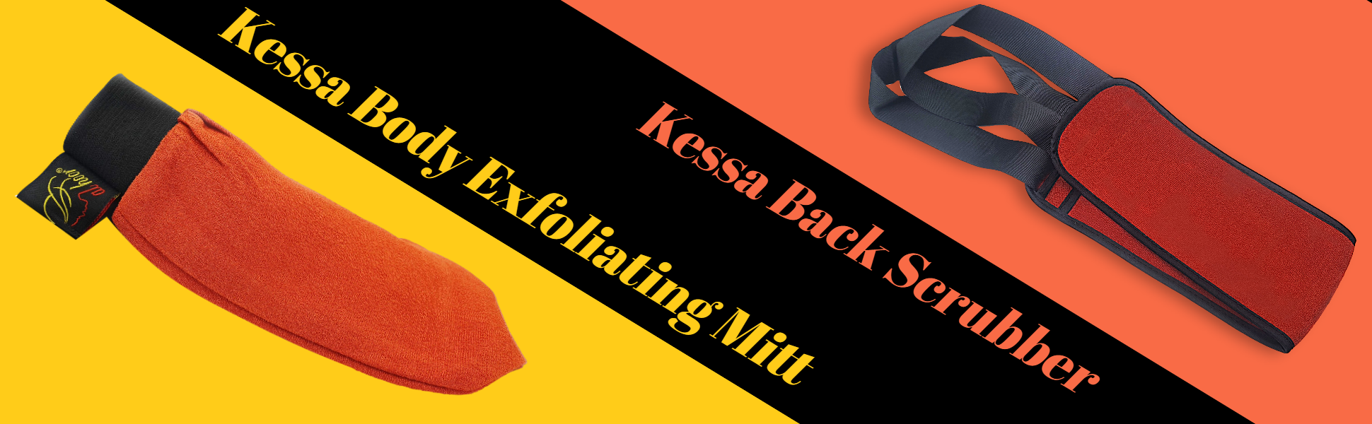 Kessa Mitt & Kessa Back Scrubber Exfoliation Bundle