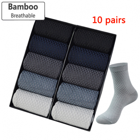 10 Pairs High Quality Bamboo Fiber Men's Socks