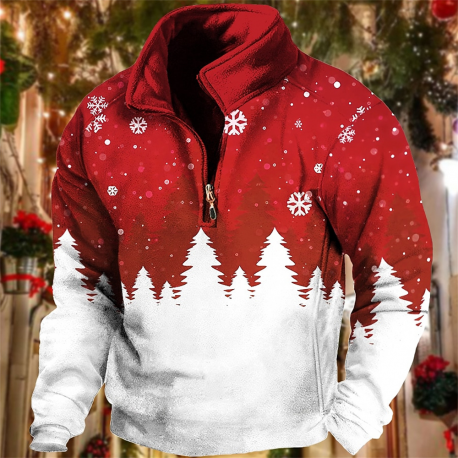 3D Christmas Zipper Hoodie For Men