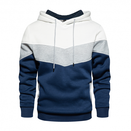 Men's Patchwork Hooded Sweatshirt