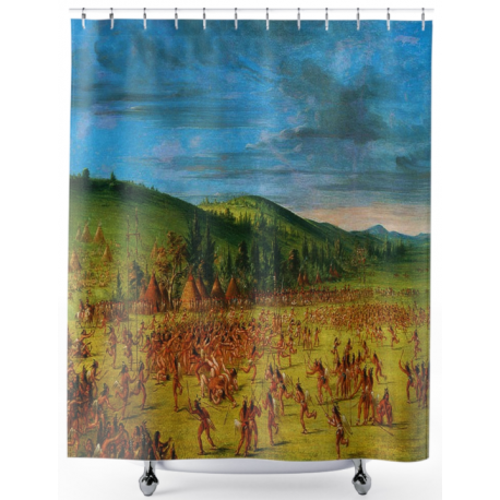 Ball Play of the Choctaw Shower Curtain