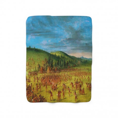 Ball Play of the Choctaw Sherpa Fleece Blanket
