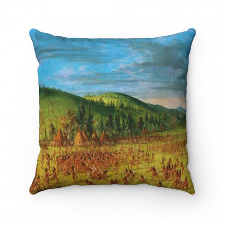 Ball Play of the Choctaw Spun Polyester Square Pillow