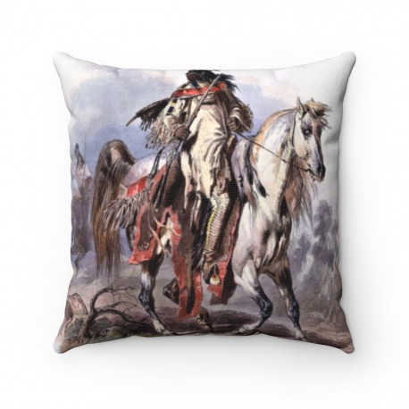 Blackfoot Warrior Spun Polyester Square Pillow
