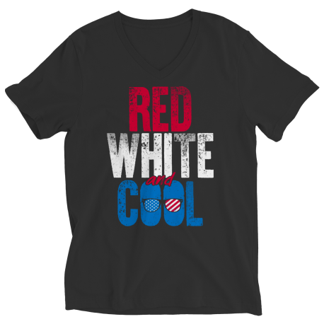 Red White And Cool Ladies V-Neck Tee Shirt