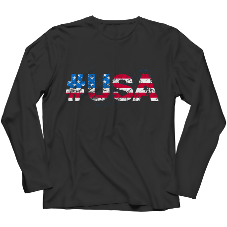 Hashtag USA Flag - Mens Long Sleeve Shirt