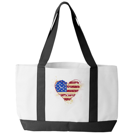 American Heart Flag Tote Bag