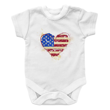 American Heart Flag Baby Onesies