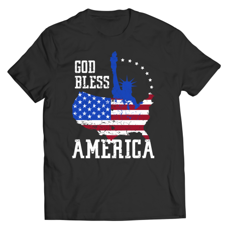 Statue Of Liberty God Bless America Youth T-Shirt