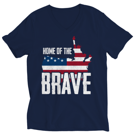 Home of the Brave Ladies V-Neck T-Shirt
