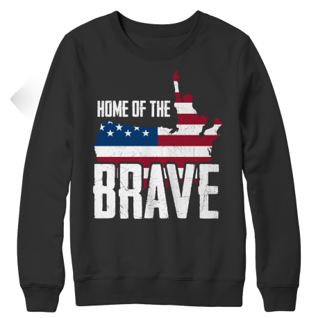 Home of the Brave Mens Crewneck Fleece Sweatshirt