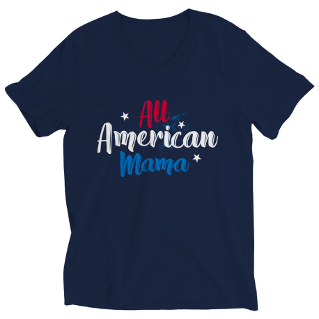 All American Mama Ladies V-Neck T-Shirt