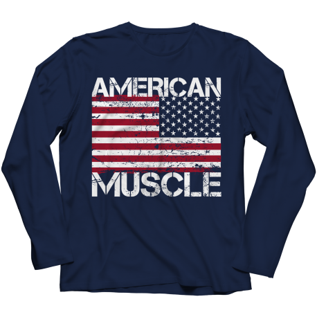 American Muscle - USA Flag Mens Long Sleeve Shirt