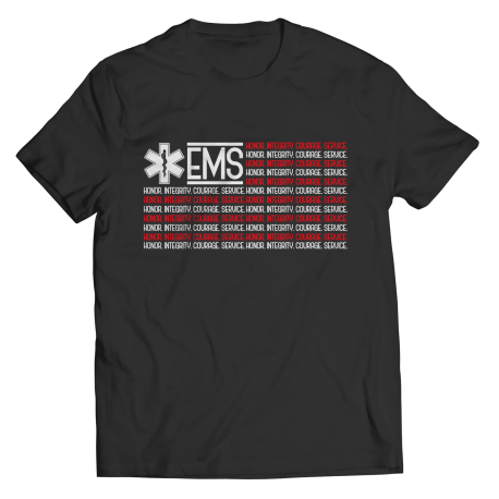 EMS Words of Service American Flag Mens Tee
