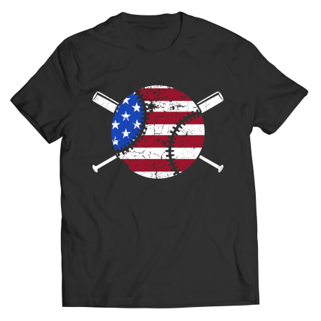 Baseball USA Flag Mens T-Shirt