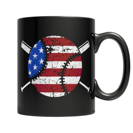 Baseball USA Flag Coffee Mug