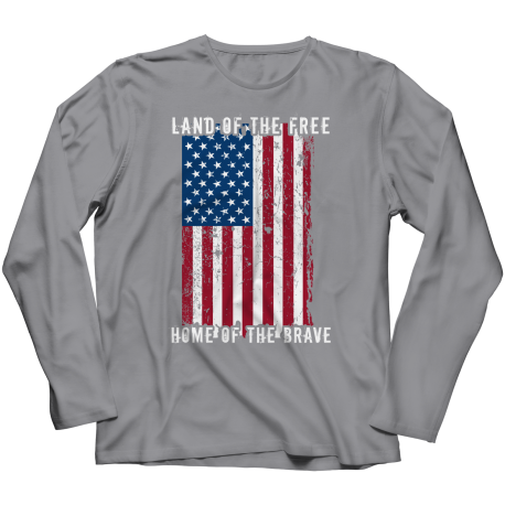 Land Of the Free Home of The Brave Ladies Long Sleeve Shirt
