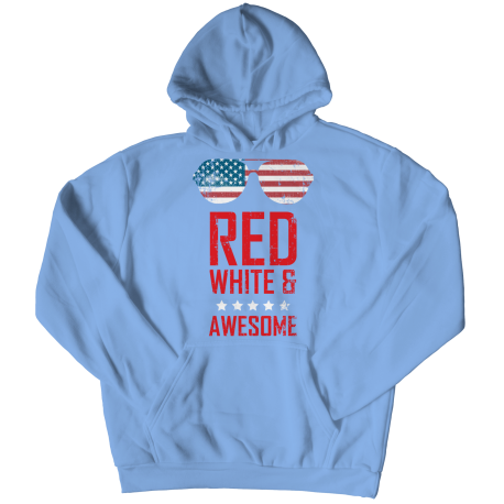 Red White And Awesome Ladies Hooded Sweatshirt