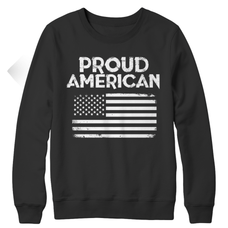 Proud American Ladies Fleece Crewneck Sweatshirt