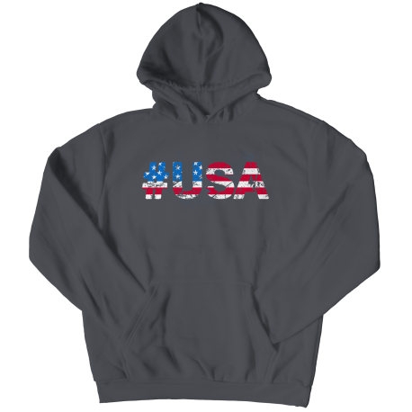 Hashtag USA Flag Ladies Hooded Sweatshirt
