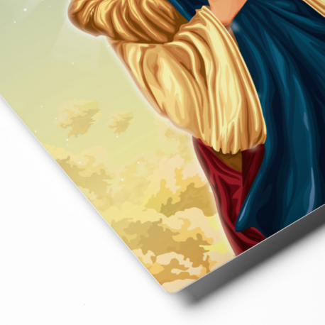 Jesus & Mary Embrace-Metal prints