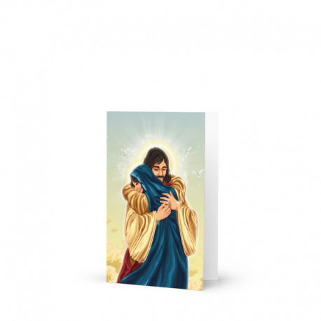 Jesus & Mary embrace- Blank Greeting card