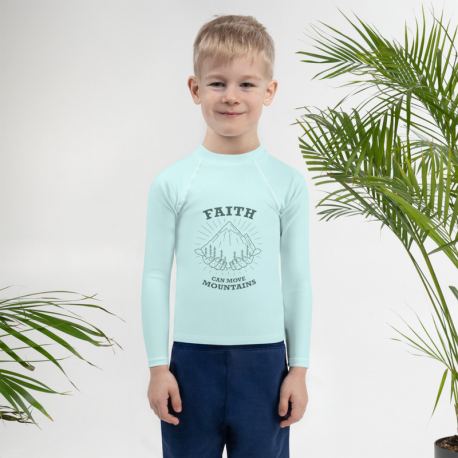 Faith Can Move Mountains-Kids Rash Guard