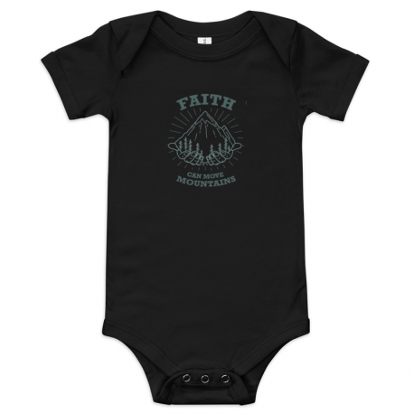 Faith Can Move Mountains- Baby short sleeve onesie