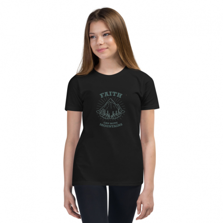 Faith Can Move Mountains-Youth Short Sleeve T-Shirt