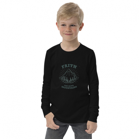Faith Can Move Mountains-Youth long sleeve tee