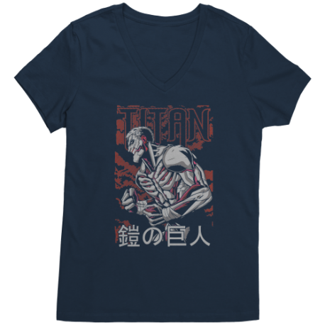 Reiner Braun Attack On Titan V-Neck Shirt For Women