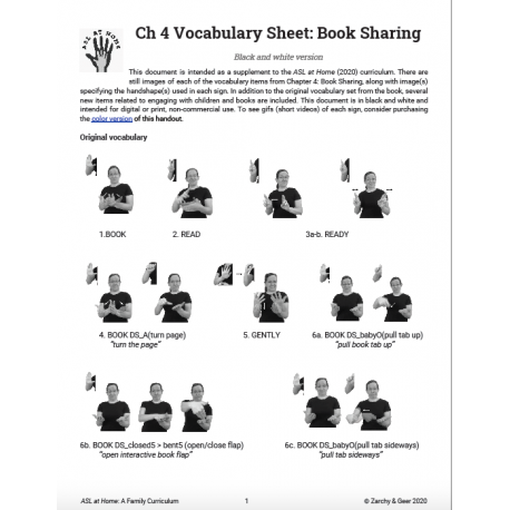 Ch 4 Vocabulary Sheet: Book Sharing (B&W)