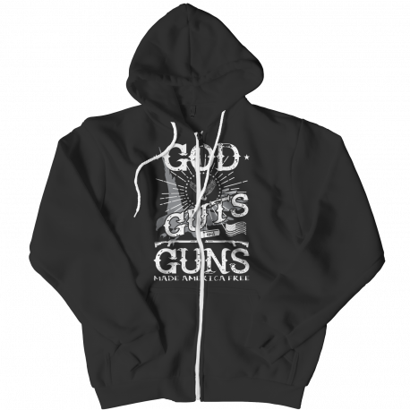 Limited Edition - God Guts Guns - Zipper Hoodie