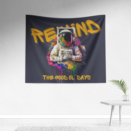 Rewind the Good Ol' Days Astronaut Tapestry