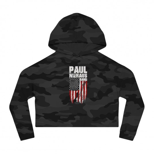 PNB Flag Merch Women   s Cropped Hooded Sweatshirt